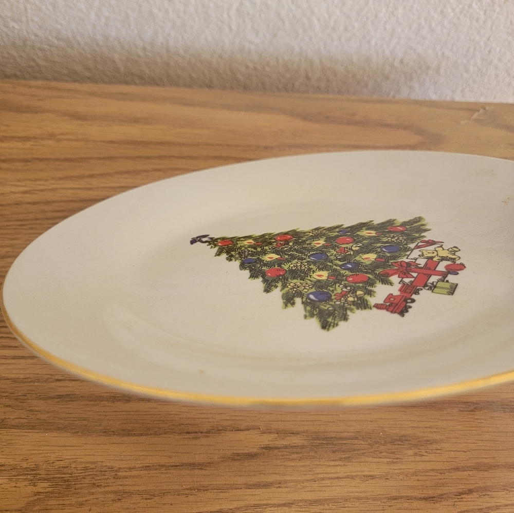 Fine china vintage Festive Christmas Tree Plate